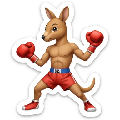 Kangaroo boxer sticker