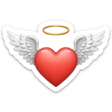 heart with angel wings sticker