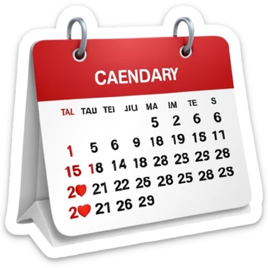 un calendrier avec une date entourée. sticker