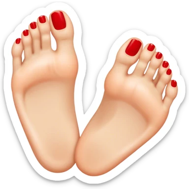 a foot toes with red toenail sticker