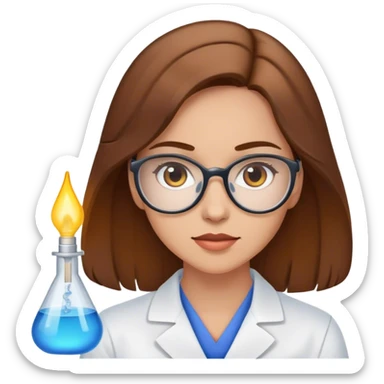 Brown haired woman laboratory analyst sticker