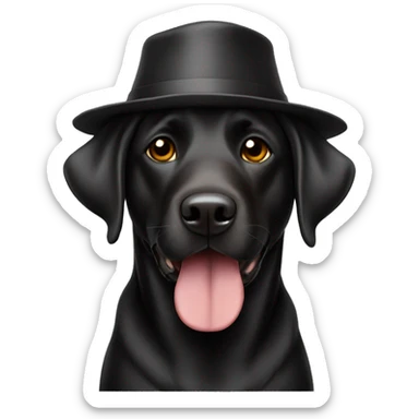 Full size Black Lab dog in a turkey hat sticker