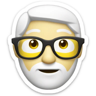 A Yellow Man with white glassess and center part hair  sticker
