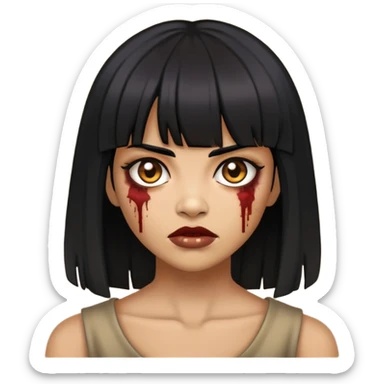 zumbi woman, black hair, bangs sticker