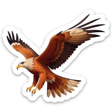 Red kite bird flying in sky sticker