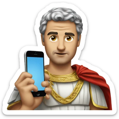 Roman emperor with phone sticker