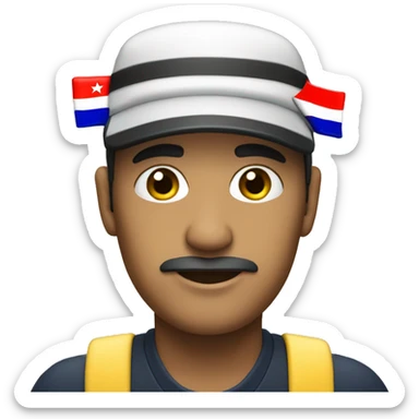 head bus driver with a chilean flag cap sticker