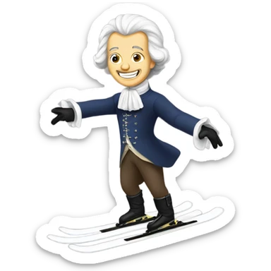 Mozart on skis sticker