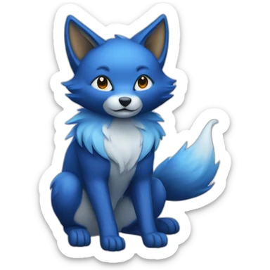 blue kitsune sticker