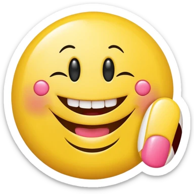 smiley face with fake nails sticker