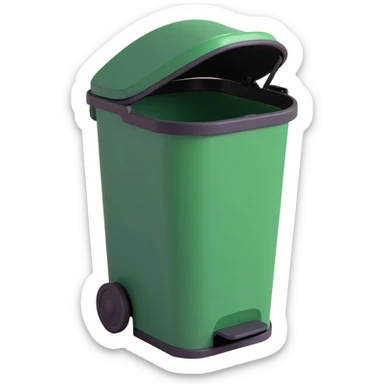 Draw a Pixar-style trash can. The view should be at an angle, as in the reference. Do not use the face, eye, and mouth. sticker