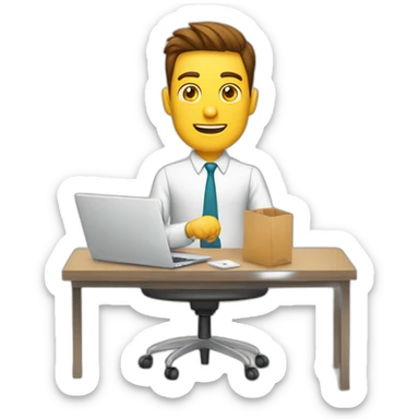 homem moreno que trabalha com e-commerce sticker