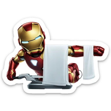 ironman ironing clothes sticker