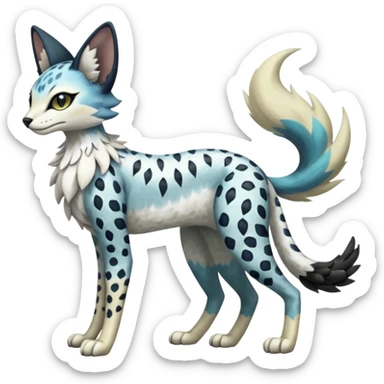 Meloetta-Trico-Silvally-Nargacuga-Sergal-Serval-Fakémon-creature-hybrid sticker