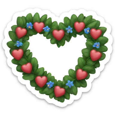 a heart with a garland sticker