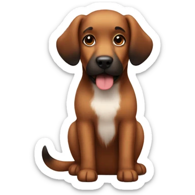 Cute Brown dog  with black long fluffy ears  sticker