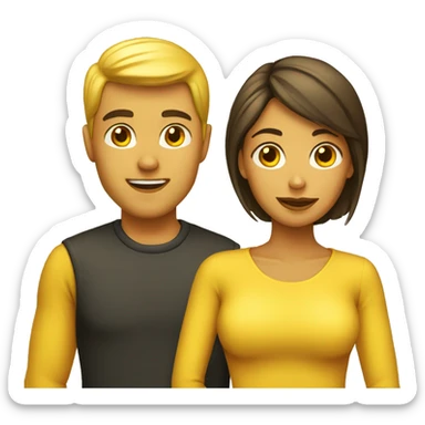 dating couple emoji yellow sticker