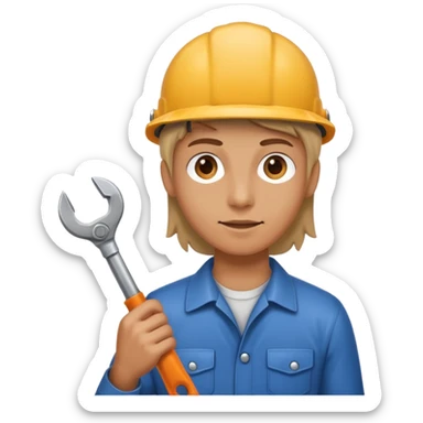 Person holding wrench  sticker