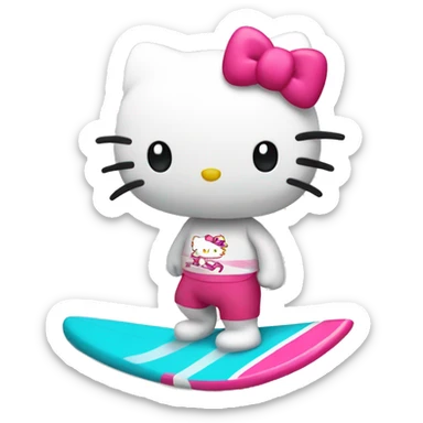 Hello kitty surf sticker