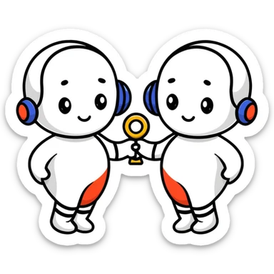 playful gemini twins sticker