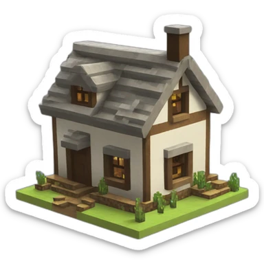 Minecraft dirt simple house sticker