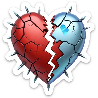 bloody broken heart for cyberpunk augmented reality overlay holographic sticker