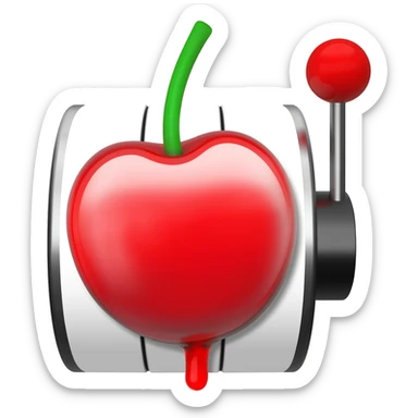 slot machine cherry symbol looking delicious and refreshing sticker