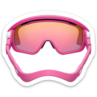 sporty pink shield visor sunglasses with thick ergonomic frame, chunky padded design, massive build, one-piece gradient lens sticker