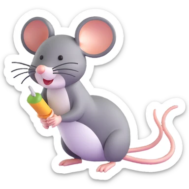 cute mouse with very long tail sticker