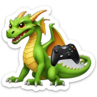Dragon with Xbox controller sticker