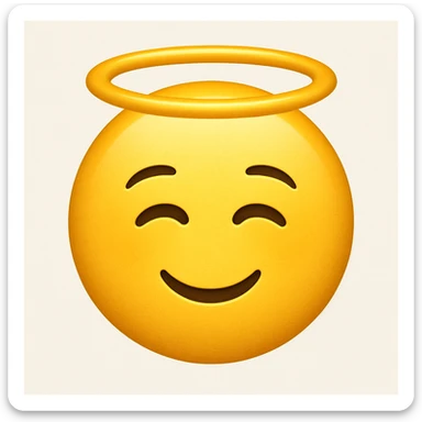 yellow face with halo sticker