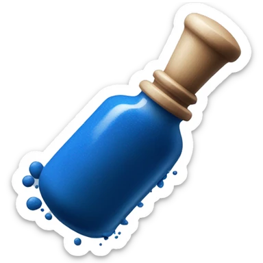 a vial of blue powder pigment sticker