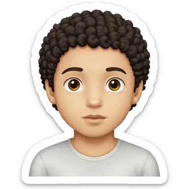 Light skin boy with dark little curly hair sticker