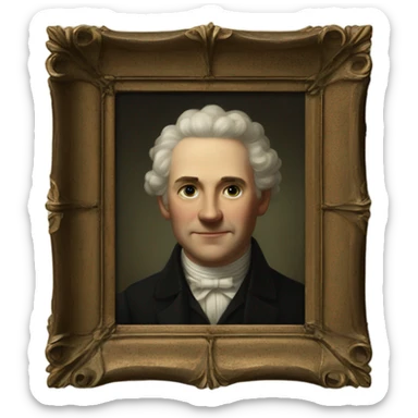 white gentleman in thin antique frame sticker