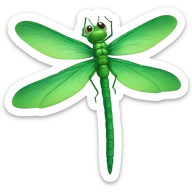 Green dragonfly sticker