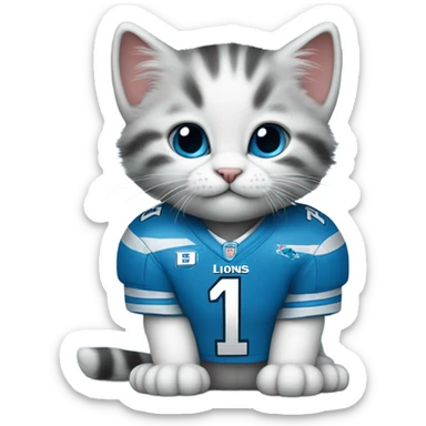 Kitty detroit lion sticker