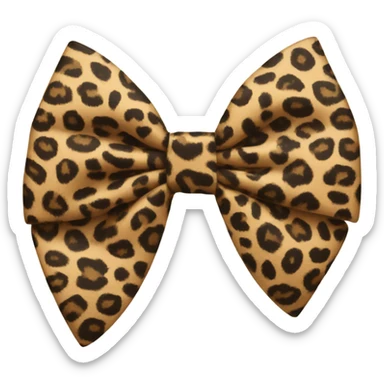 leopard print bow sticker