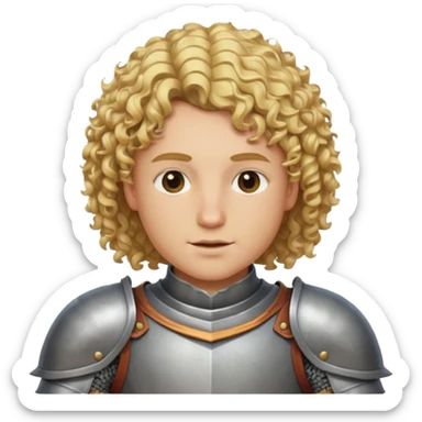 Knight with blonde hair and curly hair no mustache wearing armor sticker