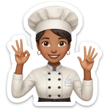 Black female chef kiss okay symbol  sticker
