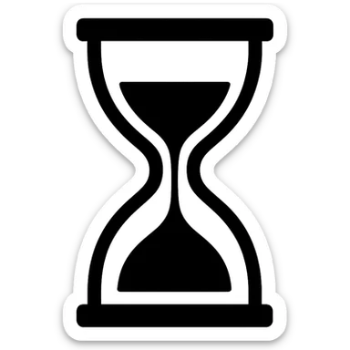 black hourglass, digital illustration sticker