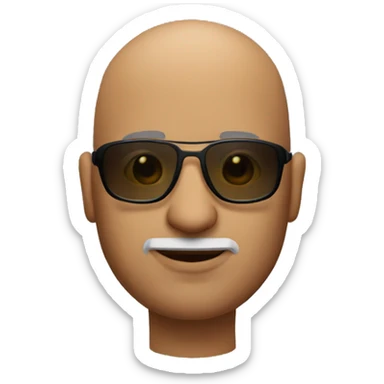 Bald indian guy with sunglasses and goatee  sticker