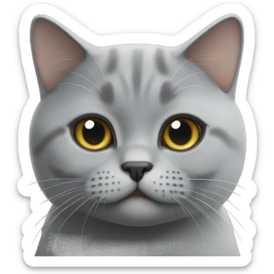 Grey British shorthair cat sticker