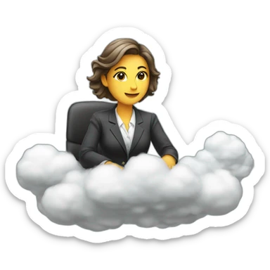 secretary sitting on top of the cloud sticker