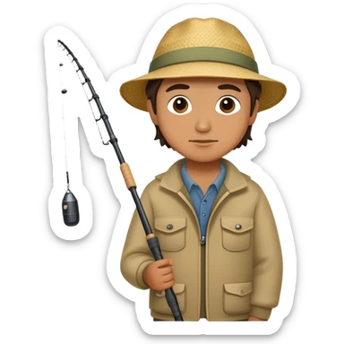 Hayes with fishing pole  sticker