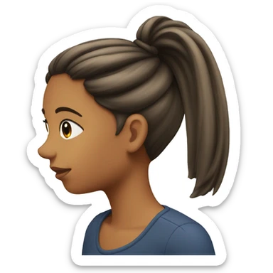 Girl putting her hair up into a ponytail  sticker