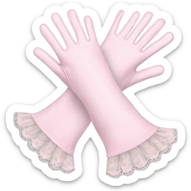 Long light pink regency gloves with laces  sticker