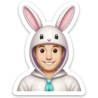 Ben in easter bunny costume sticker