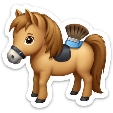 pony being brushed sticker