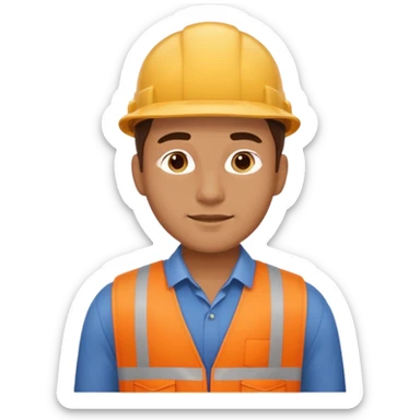 man character in work clothes sticker