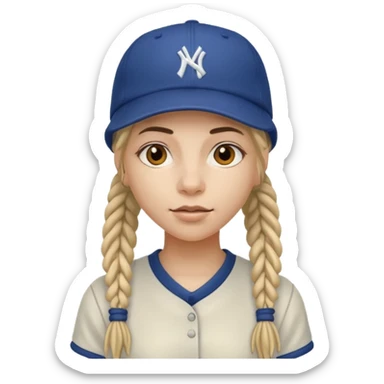 dreadlock baseball player girl sticker